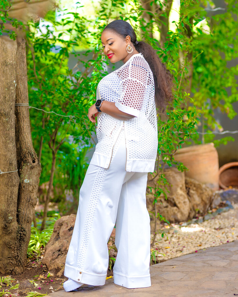 The White Mesh Overlay Top and Pants