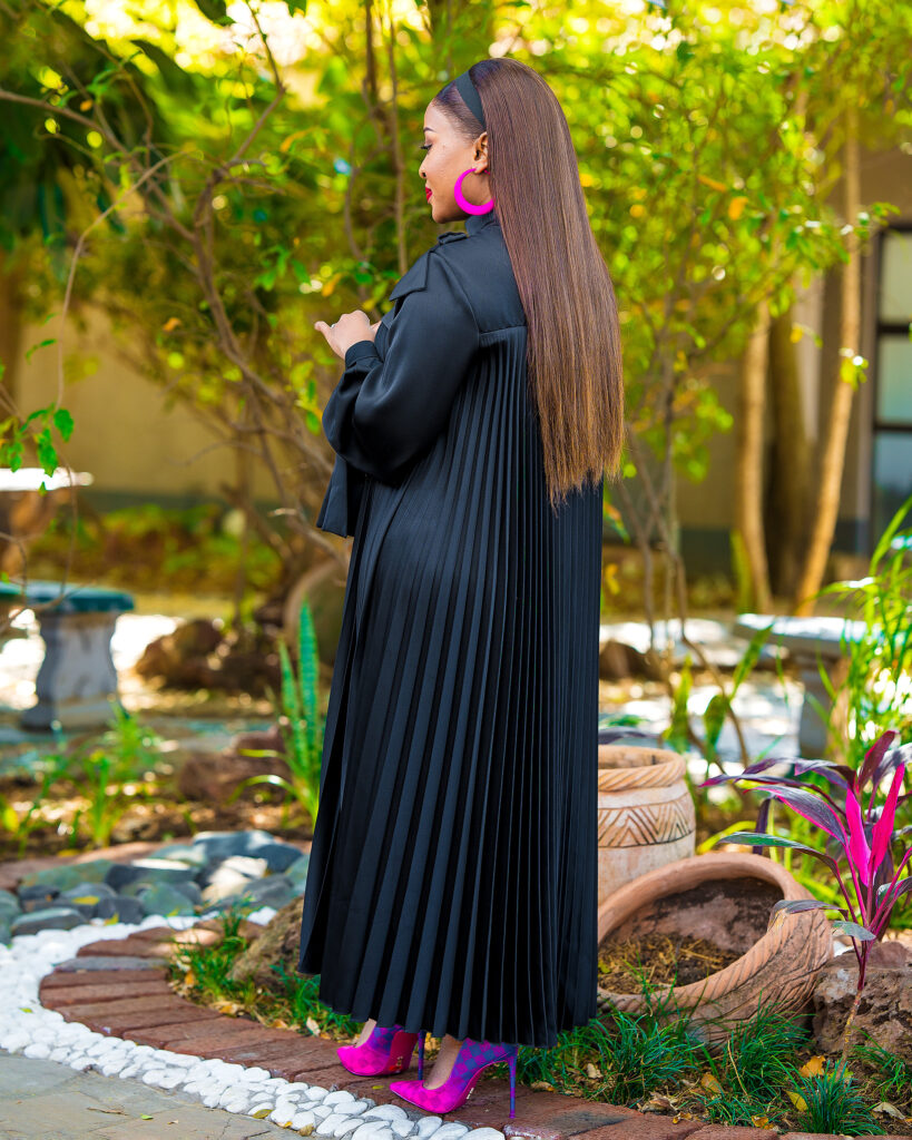 Nocturne Chic” Pleated Maxi