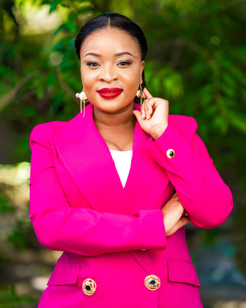 The Bold Pink Power Blazer.”