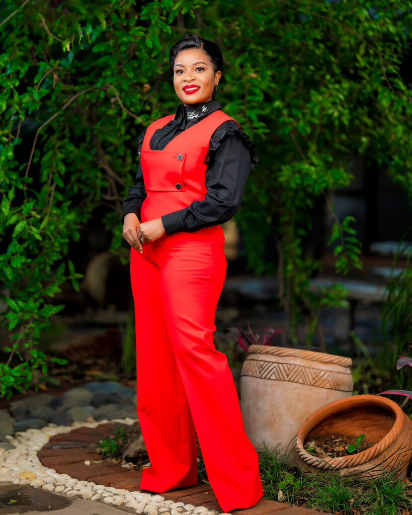 Elegant Red & Black Suit Set”.